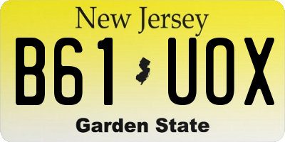 NJ license plate B61UOX