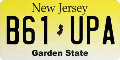 NJ license plate B61UPA