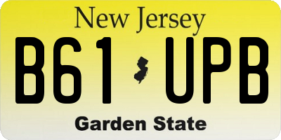 NJ license plate B61UPB