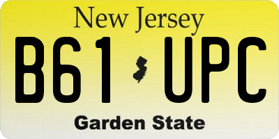NJ license plate B61UPC