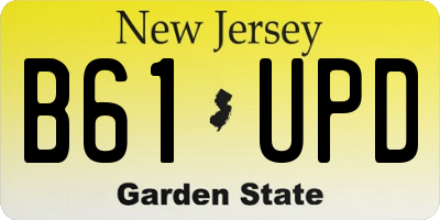 NJ license plate B61UPD