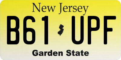 NJ license plate B61UPF