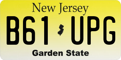 NJ license plate B61UPG