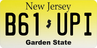 NJ license plate B61UPI