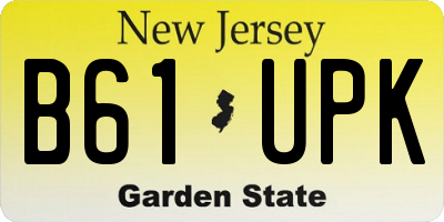 NJ license plate B61UPK