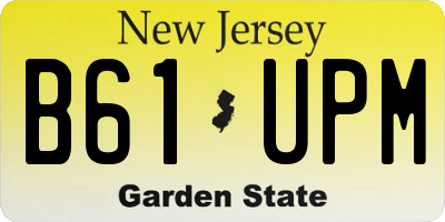 NJ license plate B61UPM