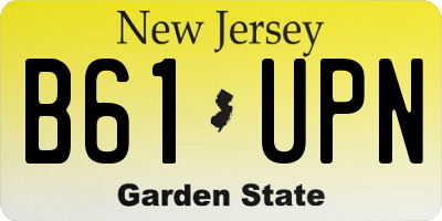 NJ license plate B61UPN