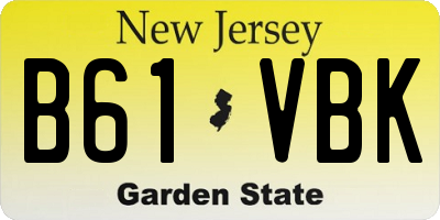 NJ license plate B61VBK