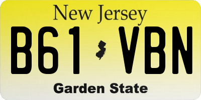 NJ license plate B61VBN