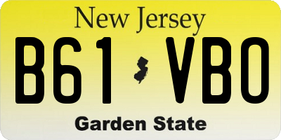 NJ license plate B61VBO