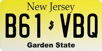 NJ license plate B61VBQ