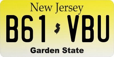 NJ license plate B61VBU