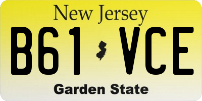 NJ license plate B61VCE