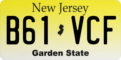 NJ license plate B61VCF