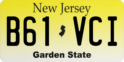 NJ license plate B61VCI