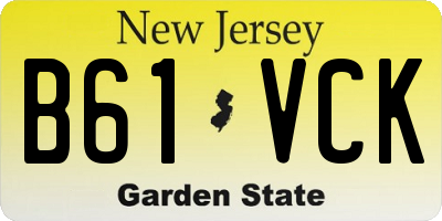 NJ license plate B61VCK