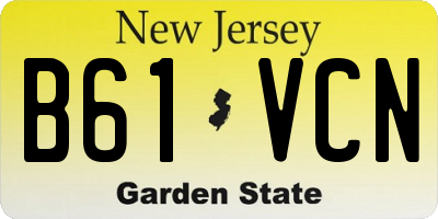NJ license plate B61VCN