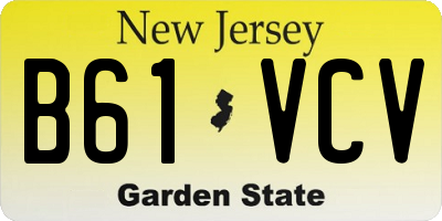 NJ license plate B61VCV