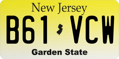 NJ license plate B61VCW