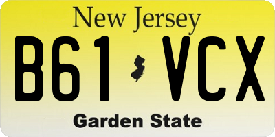 NJ license plate B61VCX