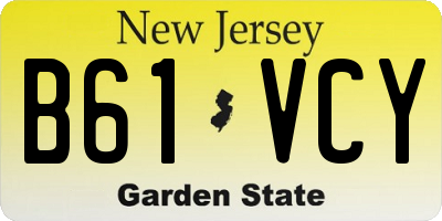 NJ license plate B61VCY