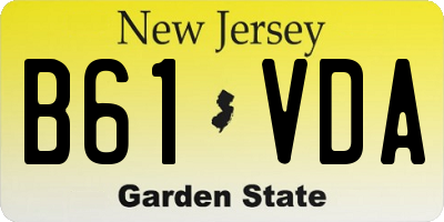 NJ license plate B61VDA