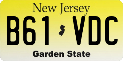 NJ license plate B61VDC
