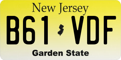 NJ license plate B61VDF