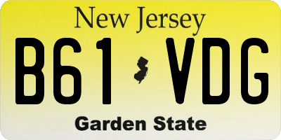 NJ license plate B61VDG