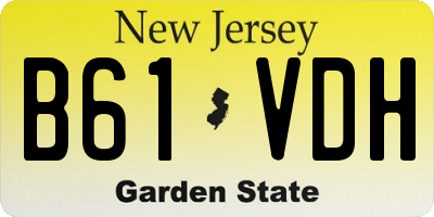 NJ license plate B61VDH