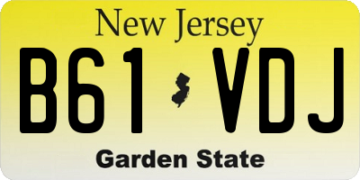 NJ license plate B61VDJ