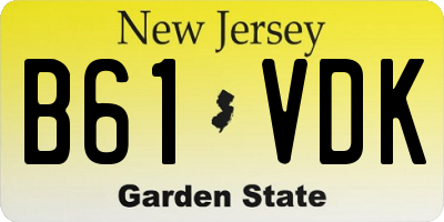 NJ license plate B61VDK