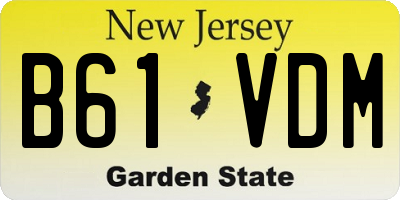 NJ license plate B61VDM