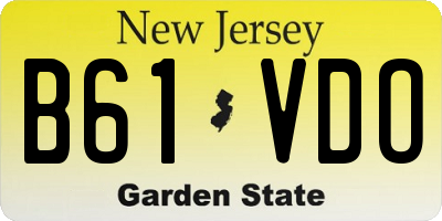 NJ license plate B61VDO