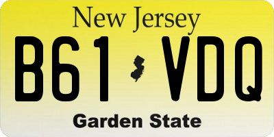 NJ license plate B61VDQ