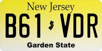NJ license plate B61VDR