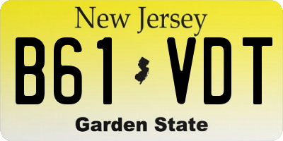 NJ license plate B61VDT