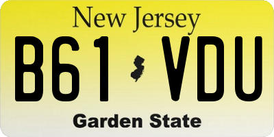 NJ license plate B61VDU