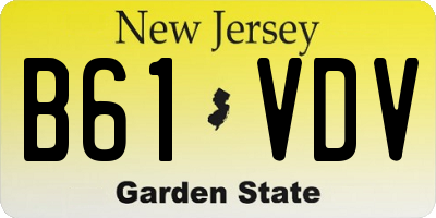 NJ license plate B61VDV