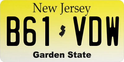 NJ license plate B61VDW