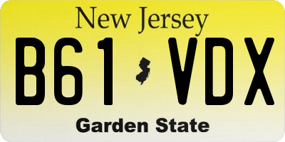 NJ license plate B61VDX