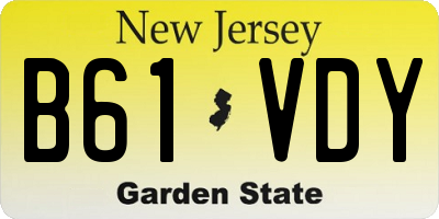 NJ license plate B61VDY