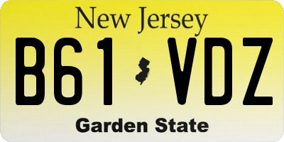 NJ license plate B61VDZ