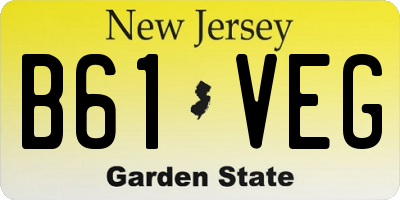 NJ license plate B61VEG