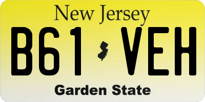 NJ license plate B61VEH