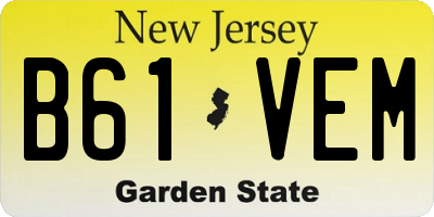 NJ license plate B61VEM