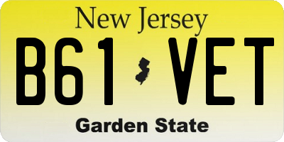 NJ license plate B61VET