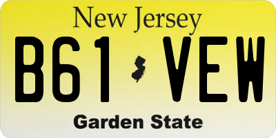 NJ license plate B61VEW