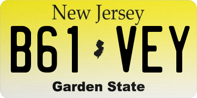 NJ license plate B61VEY