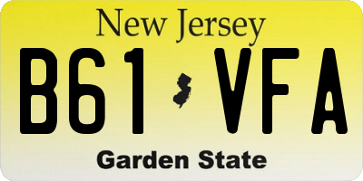 NJ license plate B61VFA